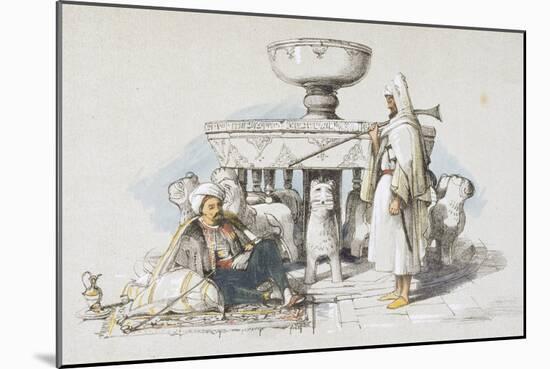 The Fountain of the Lions, Vignette from 'sketches and Drawings of the Alhambra', 1835 (Litho)-John Frederick Lewis-Mounted Giclee Print