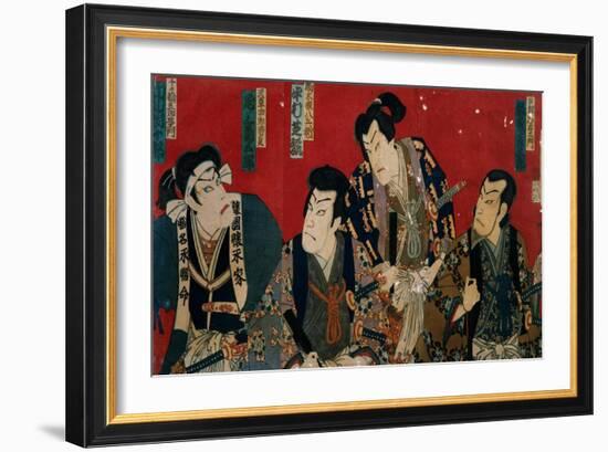 The Four Actors of the Kabuki's Theater-Kuniyoshi Utagawa-Framed Giclee Print