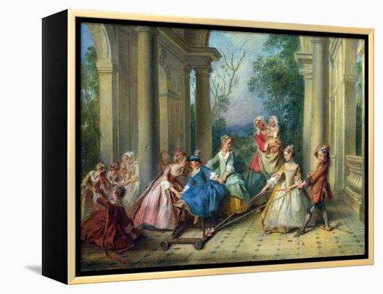 The Four Ages of Man: Childhood, C.1735 (Oil on Canvas)-Nicolas Lancret-Framed Premier Image Canvas