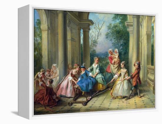 The Four Ages of Man: Childhood, C.1735 (Oil on Canvas)-Nicolas Lancret-Framed Premier Image Canvas