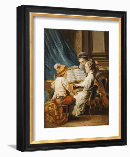 The Four Arts - Music-Carle van Loo-Framed Giclee Print