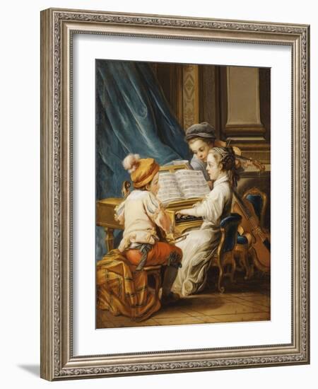 The Four Arts - Music-Carle van Loo-Framed Giclee Print