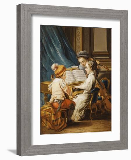 The Four Arts - Music-Carle van Loo-Framed Giclee Print