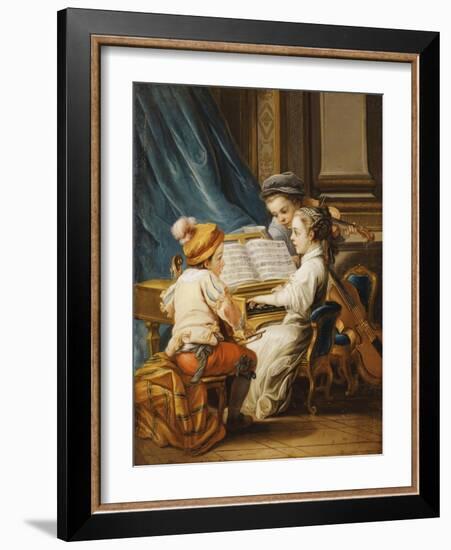 The Four Arts - Music-Carle van Loo-Framed Giclee Print