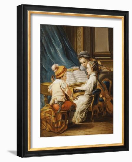 The Four Arts - Music-Carle van Loo-Framed Giclee Print