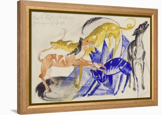 The Four Canine Companions of Prince Jussuf, 1914-Franz Marc-Framed Premier Image Canvas