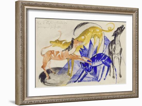 The Four Canine Companions of Prince Jussuf, 1914-Franz Marc-Framed Giclee Print