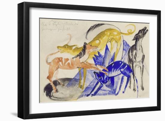 The Four Canine Companions of Prince Jussuf, 1914-Franz Marc-Framed Giclee Print