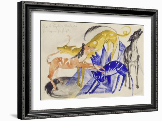 The Four Canine Companions of Prince Jussuf, 1914-Franz Marc-Framed Giclee Print