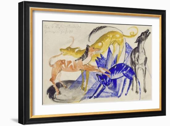 The Four Canine Companions of Prince Jussuf, 1914-Franz Marc-Framed Giclee Print