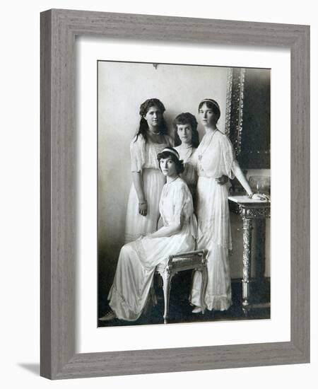 The Four Daughters of Tsar Nicholas II of Russia, 1910S-K von Hahn-Framed Giclee Print