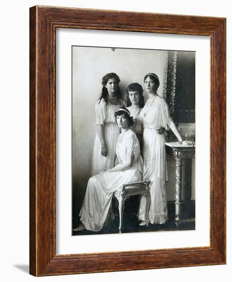 The Four Daughters of Tsar Nicholas II of Russia, 1910S-K von Hahn-Framed Giclee Print