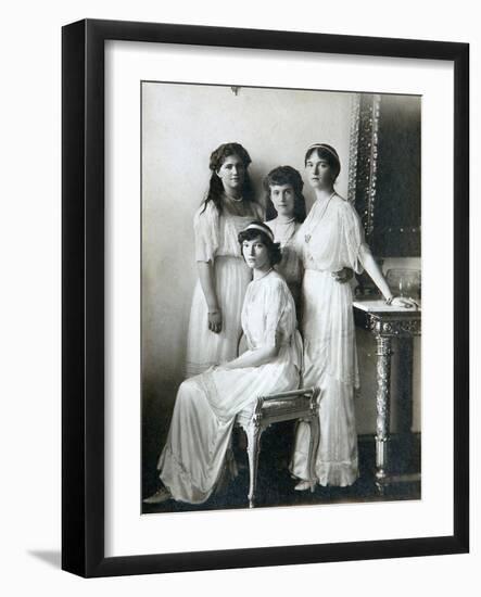 The Four Daughters of Tsar Nicholas II of Russia, 1910S-K von Hahn-Framed Giclee Print