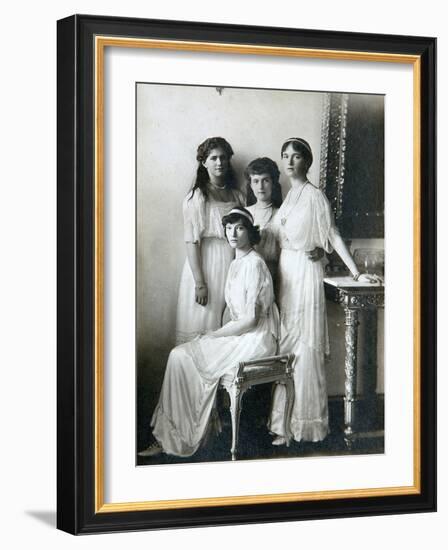 The Four Daughters of Tsar Nicholas II of Russia, 1910S-K von Hahn-Framed Giclee Print