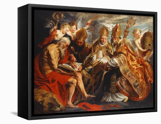 The Four Doctors of the Church-Jacob Jordaens-Framed Premier Image Canvas