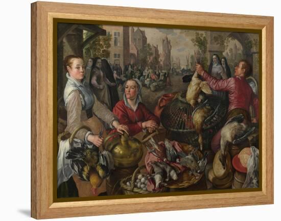 The Four Elements: Air. a Poultry Market with the Prodigal Son in the Background, 1569-Joachim Beuckelaer-Framed Premier Image Canvas