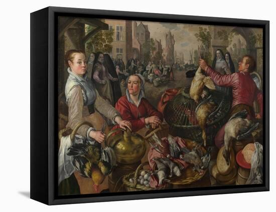 The Four Elements: Air. a Poultry Market with the Prodigal Son in the Background, 1569-Joachim Beuckelaer-Framed Premier Image Canvas