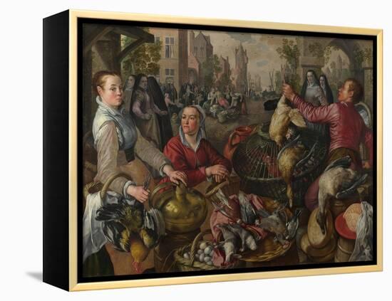 The Four Elements: Air. a Poultry Market with the Prodigal Son in the Background, 1569-Joachim Beuckelaer-Framed Premier Image Canvas