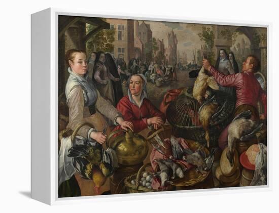 The Four Elements: Air. a Poultry Market with the Prodigal Son in the Background, 1569-Joachim Beuckelaer-Framed Premier Image Canvas