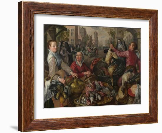 The Four Elements: Air. a Poultry Market with the Prodigal Son in the Background, 1569-Joachim Beuckelaer-Framed Giclee Print