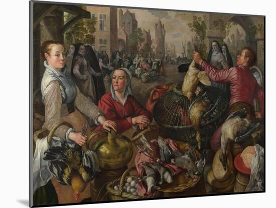 The Four Elements: Air. a Poultry Market with the Prodigal Son in the Background, 1569-Joachim Beuckelaer-Mounted Giclee Print