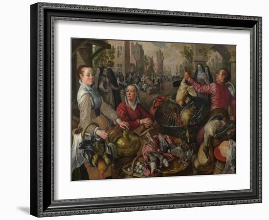 The Four Elements: Air. a Poultry Market with the Prodigal Son in the Background, 1569-Joachim Beuckelaer-Framed Giclee Print