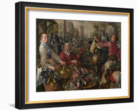 The Four Elements: Air. a Poultry Market with the Prodigal Son in the Background, 1569-Joachim Beuckelaer-Framed Giclee Print