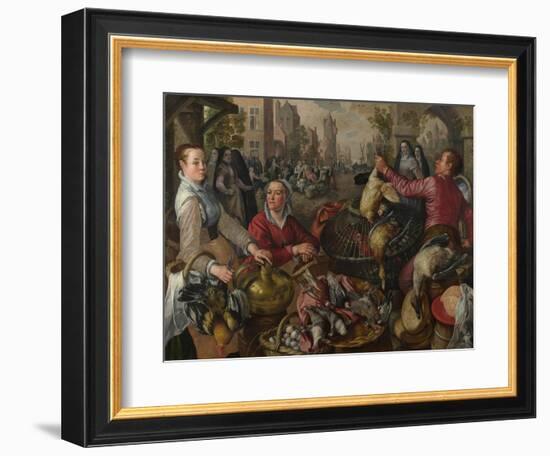 The Four Elements: Air. a Poultry Market with the Prodigal Son in the Background, 1569-Joachim Beuckelaer-Framed Giclee Print