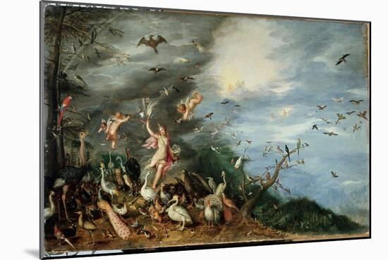 The Four Elements: Allegory of Air (Oil on Panel, 1594)-Jan the Elder Brueghel-Mounted Giclee Print