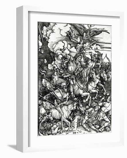 The Four Horsemen of the Apocalypse, 1498 (Woodcut)-Albrecht Dürer-Framed Giclee Print