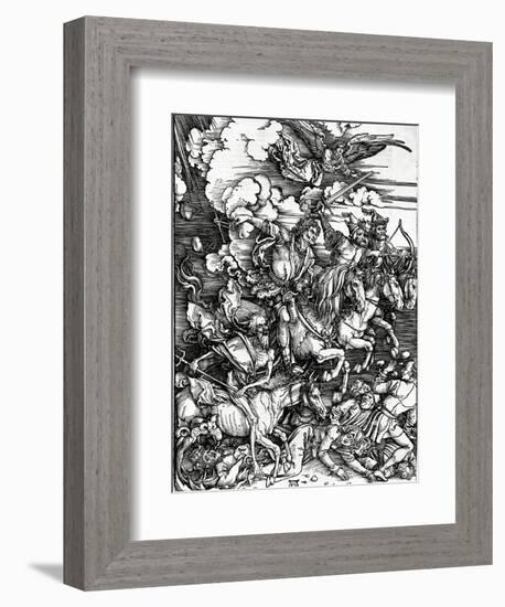 The Four Horsemen of the Apocalypse, 1498 (Woodcut)-Albrecht Dürer-Framed Giclee Print