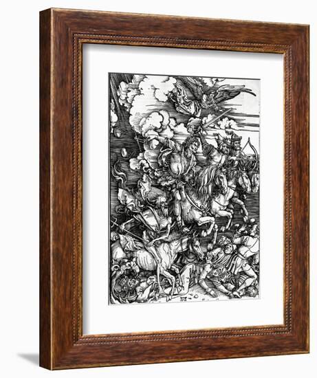 The Four Horsemen of the Apocalypse, 1498 (Woodcut)-Albrecht Dürer-Framed Giclee Print