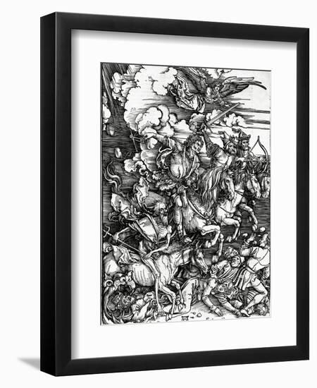 The Four Horsemen of the Apocalypse, 1498 (Woodcut)-Albrecht Dürer-Framed Giclee Print