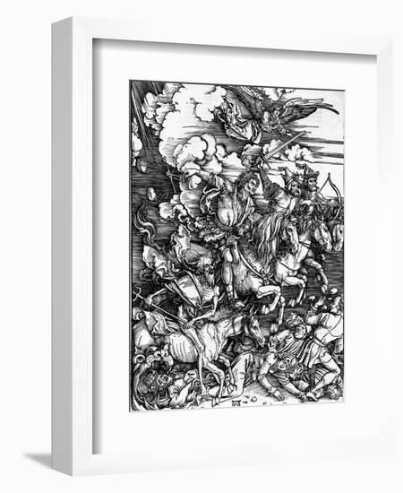 The Four Horsemen of the Apocalypse, 1498 (Woodcut)-Albrecht Dürer-Framed Giclee Print