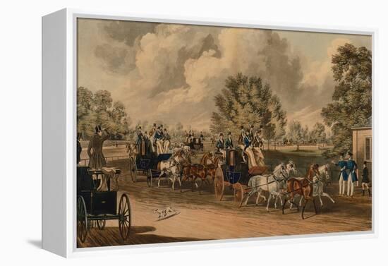 The Four in Hand Club, Hyde Park (Coloured Engraving)-James Pollard-Framed Premier Image Canvas