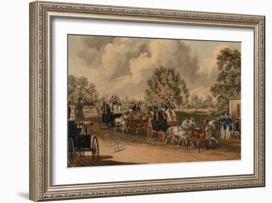 The Four in Hand Club, Hyde Park (Coloured Engraving)-James Pollard-Framed Giclee Print