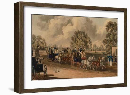 The Four in Hand Club, Hyde Park (Coloured Engraving)-James Pollard-Framed Giclee Print