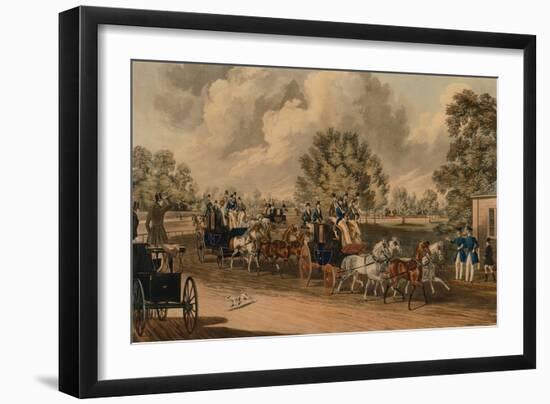 The Four in Hand Club, Hyde Park (Coloured Engraving)-James Pollard-Framed Giclee Print