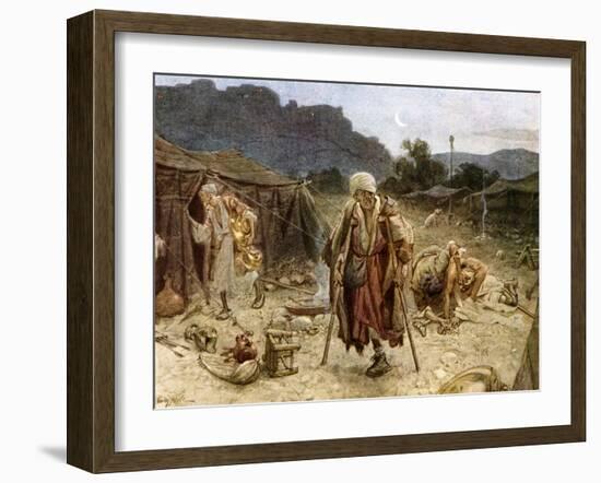 The four lepers looting the camp of the Syrians - Bible-William Brassey Hole-Framed Giclee Print