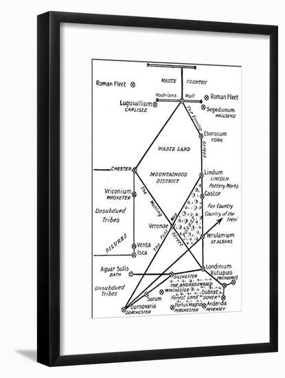 'The Four Principal Roman Lines of Communication in Britain', 1910-Unknown-Framed Giclee Print