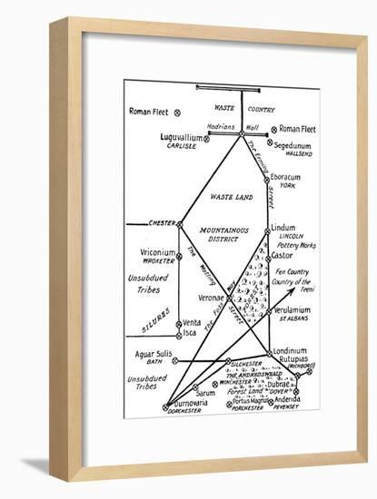 'The Four Principal Roman Lines of Communication in Britain', 1910-Unknown-Framed Giclee Print