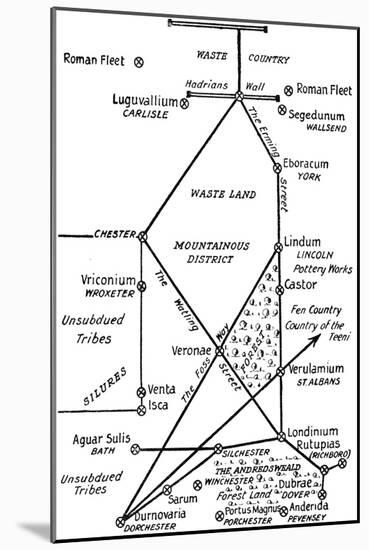 'The Four Principal Roman Lines of Communication in Britain', 1910-Unknown-Mounted Giclee Print
