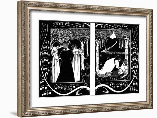 The Four Queens and Lancelot, 1893-1894-Aubrey Beardsley-Framed Giclee Print