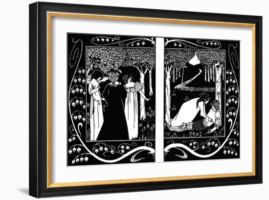 The Four Queens and Lancelot, 1893-1894-Aubrey Beardsley-Framed Giclee Print