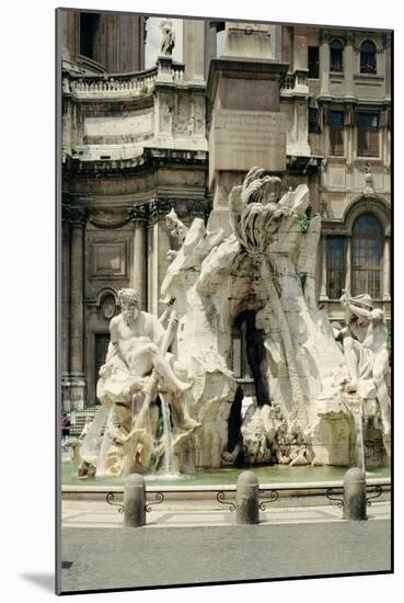 The Four Rivers Fountain, 1648-51-Giovanni Lorenzo Bernini-Mounted Giclee Print