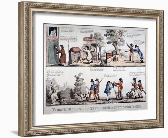 The Fourteenth of September Or, City Sportsmen, 1798-George Moutard Woodward-Framed Giclee Print