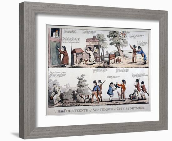 The Fourteenth of September Or, City Sportsmen, 1798-George Moutard Woodward-Framed Giclee Print