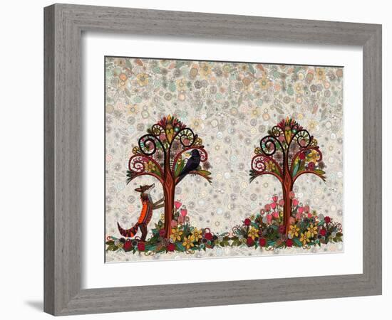 The Fox and the Crow-Sharon Turner-Framed Art Print