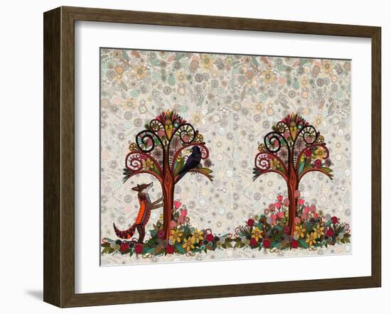 The Fox and the Crow-Sharon Turner-Framed Art Print