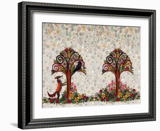 The Fox and the Crow-Sharon Turner-Framed Art Print